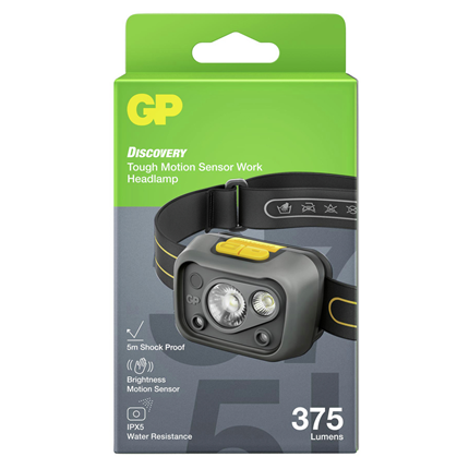 Afbeelding vergroten GP Discovery Hoofdlamp 375 Lumen