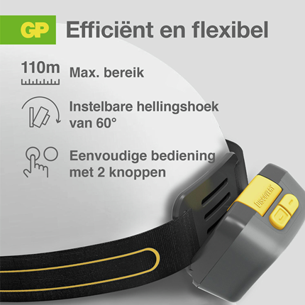Afbeelding vergroten GP Discovery Hoofdlamp 375 Lumen