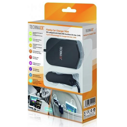 Afbeelding vergroten Technaxx autolader 4x usb 2.4A