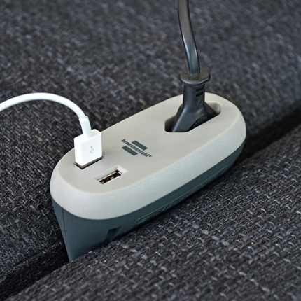 Afbeelding vergroten Brennenstuhl Bank TCD Enkelvoudig +2x USB Zwart