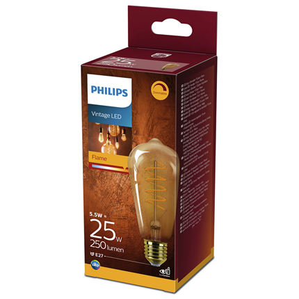 Afbeelding vergroten Philips Led Lamp E27 5,5 W 250 Lumen Vinage Edison