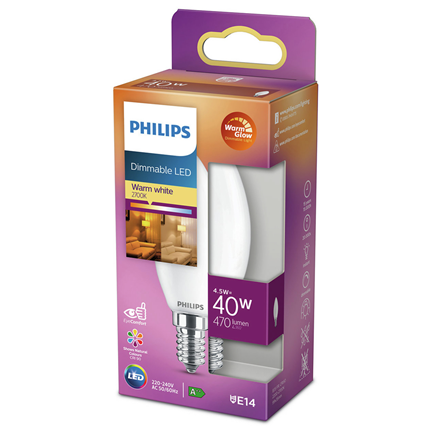 Afbeelding vergroten Philips Led Lamp E14 4,5 W 470 Lumen Kaars Mat