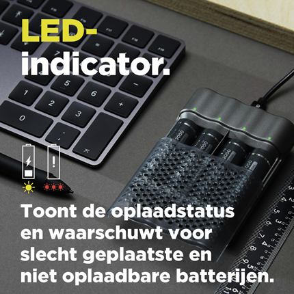 Afbeelding vergroten GP Recyko Pro Batterijlader USB P461 inc 4x AA 2000 mAh Pro