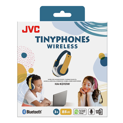 Afbeelding vergroten JVC Draadloze Hoofdtelefoon over-ear Kids Geel HA-KD10W-Y-E