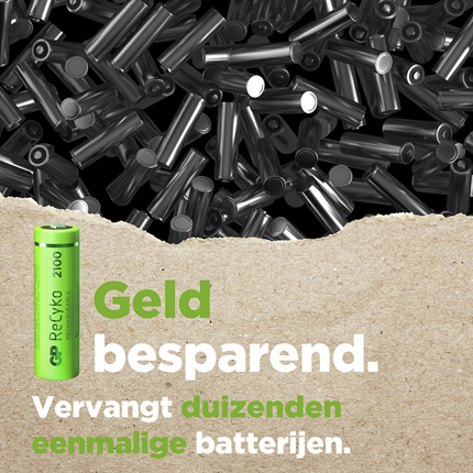 Afbeelding vergroten GP ReCyko AA 2100 mAh 6 stuks Oplaadbare NiMH Batterij