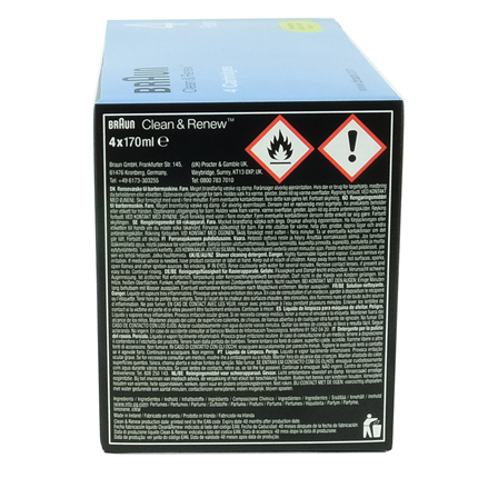 Afbeelding vergroten Braun Clean & Renew CCR4 reinigingsvloeistof shavercare cartridges - 4 stuks