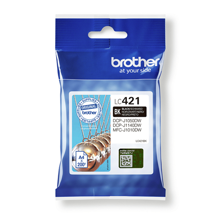 Afbeelding vergroten Brother Cartridge LC421 Zwart ± 200 pagina's