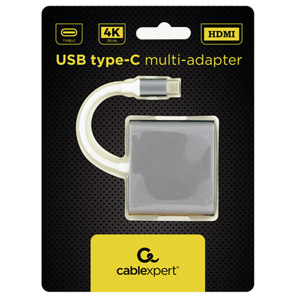Afbeelding vergroten Cablexpert 3 in 1 Multipoort Adapter USB-C -> HDMI, USB-A, USB-C
