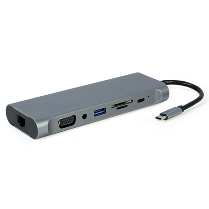 Afbeelding vergroten Cablexpert USB-C 8 in 1 Docking Station