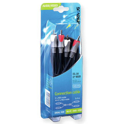 Afbeelding vergroten Scanpart Aansluitkabel 2xTulp (M)-(M) 5,0m