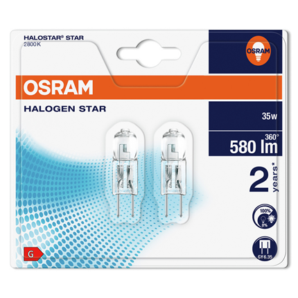 Afbeelding vergroten Osram halogeenlamp GY6.35 35W 12V halostar per2