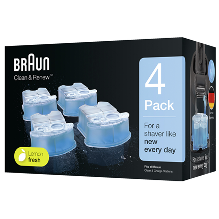 Afbeelding vergroten Braun Clean & Renew CCR4 reinigingsvloeistof shavercare cartridges - 4 stuks