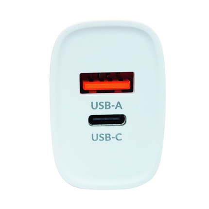 Afbeelding vergroten Scanpart USB-A+C snellader 25W wit