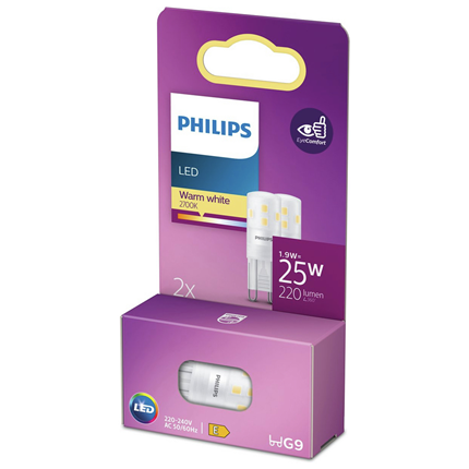 Afbeelding vergroten Philips LED G9 25W warm wit Dimbaar
