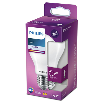 Afbeelding vergroten Philips LED Lamp E27 7W Peer Cool White