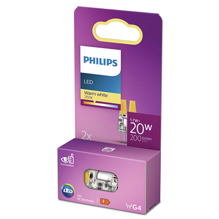 Afbeelding vergroten Philips LED micro G4 20W warm wit Dimbaar