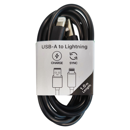 Afbeelding vergroten Musthavz laadkabel USB-A> Lightning 1 meter Zwart