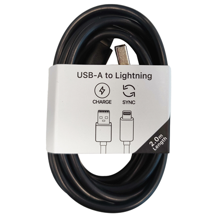 Afbeelding vergroten Musthavz laadkabel USB-A> Lightning 2 meter Zwart