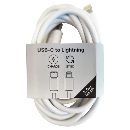 Afbeelding vergroten Musthavz laadkabel USB-C> Lightning 2 meter Wit
