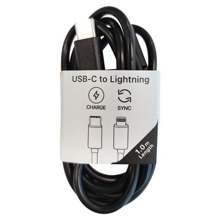 Afbeelding vergroten Musthavz laadkabels USB-C> Lightning 1 meter Zwart