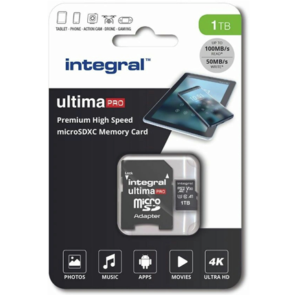 Afbeelding vergroten Integral micro sd kaart 1TB SDXC V30