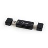 Gembird SDkaart lezer USB-A / Micro-USB / USB-C Zwart