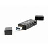 Gembird SDkaart lezer USB-A / Micro-USB / USB-C Zwart