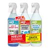 HG Glas en spiegel-, schimmelreiniger- en douche en wasbakspray 3x 500ml 1+2 gratis
