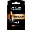 Duracell Alkaline Batterij Optimum AAA 4 Stuks
