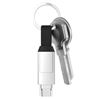 InCharge 6 in 1 sleutelhanger oplaadkabel 9 cm Zilver