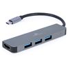 Cablexpert 2 in 1 Multipoort Adapter USB-C -> HDMI, 3x USB-A 3.2