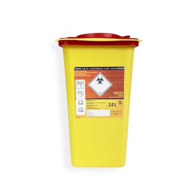 Safebox needlecontainer SUPERIOR 150 mm x 155 mm Yellow