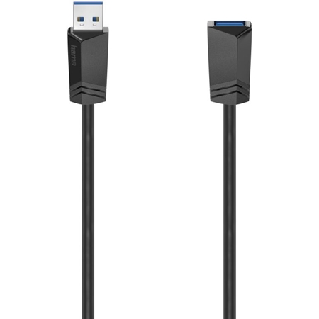 Hama 200628 USB-verlengkabel, 5 Gbit/s, 1,50m zwart