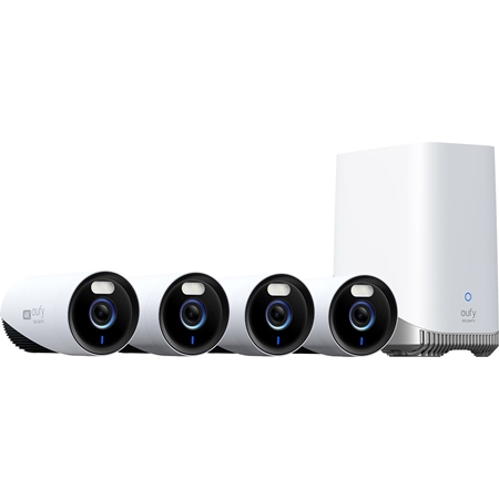eufy Security - eufycam (professional) E330 4-cam kit - bedraad beveiligingscamera buiten - beveiligingscamerasysteem - wifi NVR - 24/7 opname