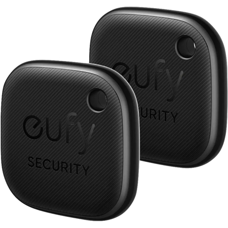 eufy Security - SmartTrack Link (Black, 4-Pack) - Android not supported - Works with Apple Find My (iOS only) - Key Finder, Bluetooth Tracker for Earbuds and Luggage