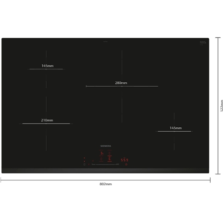 Siemens EH831HEB1E - iQ100 - Inbouw inductiekookplaat - 80 cm - Randloos - Home Connect