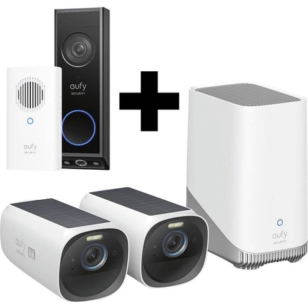 EP:Bundel S330 eufyCam 4K (eufyCam 3) + Video Doorbell E340 + Chime afbeelding