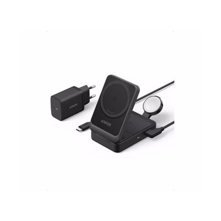 Anker MagGo Wireless Charger 15W Foldable 3-in-1 Zwart afbeelding
