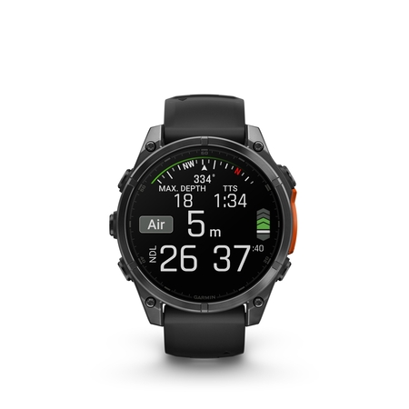 Garmin fēnix  8 - 47 mm AMOLED Slate Grey met zwarte siliconen band