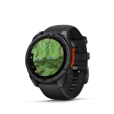 Garmin fēnix  8 - 47 mm AMOLED Slate Grey met zwarte siliconen band