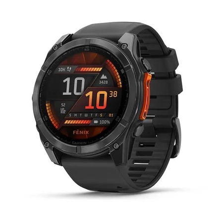 Garmin fēnix 8 - 51 mm AMOLED Slate Grey met zwarte siliconen band