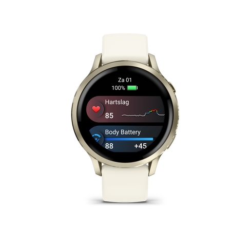 Garmin Venu 4 - 41 mm, Lunar Gold met Bone siliconen bandje