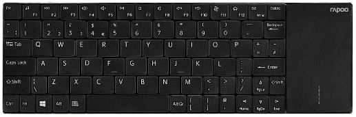 Rapoo E2710 Wireless Multimedia Touchpad Keyboard zwart