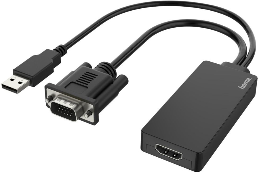 Hama Video-adapter VGA+USB-stekker HDM-aansluiting Full-HD 1080p