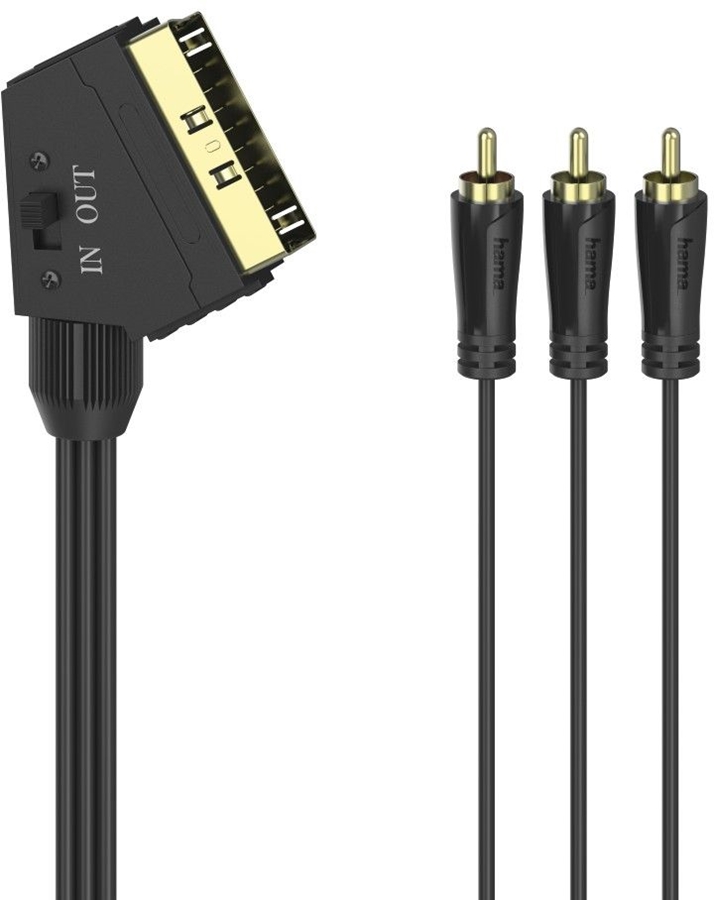 Hama Videokabel Scart-stekker 3 cinch-stekkers 1,5m