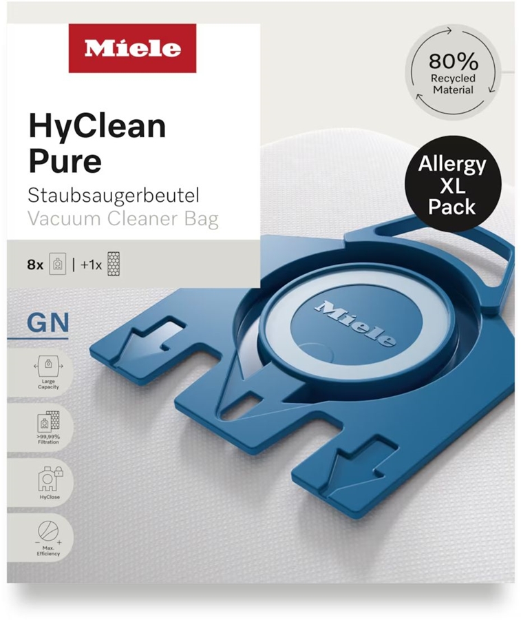 Miele GN HyClean Pure 8 stofzuigerzakken + 1 HEPA AirClean-filter SF HA 50