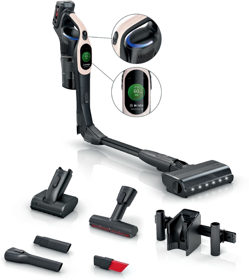 BOSCH BBS1041RBA Unlimited 10 Draadloze Steelstofzuiger - Poederroze
