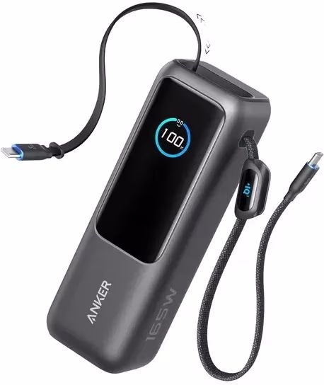 Anker Zolo Powerbank 25,000 mAh 165W Retractable USB-C kabel