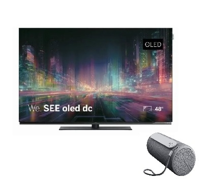 EP:Bundel Loewe We. SEE 48 dc OLED TV + We. HEAR 2 Storm Grey
