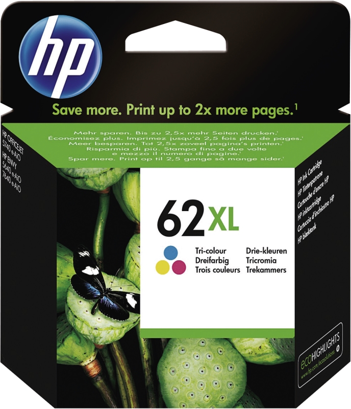 Hewlett Packard C2P07AE HP 62XLC meerkleurig